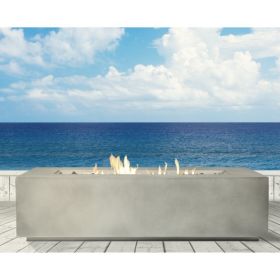Living Source International Concrete Propane Outdoor Fire Pit Table 56 inches