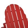 Folding Adirondack Chair, Faux Wood Patio & Fire Pit Chair, Weather Resistant HDPE for Deck, Outside Garden, Porch, Backyard, Red