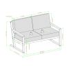 Contemporary Solid Wood Slat-Back Patio Loveseat – Brown