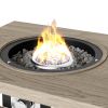 3-in-1 Coffee Table with Ice Bucket and Fire Pit - Beige