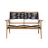 Patio Furniture Chair Black Rope Furniture Chairs 2 Seat Chair,Outdoor Conversation Sectional for Backyard Poolside, Garden