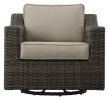 Classic Swivel Chair Outdoor - Half-Round Resin Wicker, 360° Swivel, Cushioned