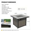 37 Inch Outdoor Gas Fire Pit, 46,000 BTU Steel Fire Table