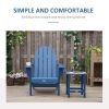 Folding Adirondack Chair, Faux Wood Patio & Fire Pit Chair, Weather Resistant HDPE for Deck, Outside Garden, Porch, Backyard, Blue