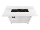 Living Source International 25'' H x 42'' W Steel Propane Outdoor Fire Pit Table with Lid(White)