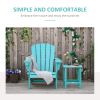 HDPE All-Weather Outdoor Adirondack Chair with Cup Holder, Fire Pit Chair for Backyard, Deck, Lawn, Garden, 330lbs Capacity, Light Blue