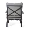 37 In Fire Pit Table with Rocking Chair,4 - Person Outdoor Seating Group with Cushions