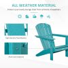 HDPE All-Weather Outdoor Adirondack Chair with Cup Holder, Fire Pit Chair for Backyard, Deck, Lawn, Garden, 330lbs Capacity, Light Blue