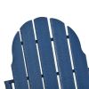 Folding Adirondack Chair, Faux Wood Patio & Fire Pit Chair, Weather Resistant HDPE for Deck, Outside Garden, Porch, Backyard, Blue