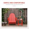 Folding Adirondack Chair, Faux Wood Patio & Fire Pit Chair, Weather Resistant HDPE for Deck, Outside Garden, Porch, Backyard, Red