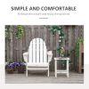 Folding Adirondack Chair, Faux Wood Patio & Fire Pit Chair, Weather Resistant HDPE for Deck, Outside Garden, Porch, Backyard, White