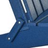 Folding Adirondack Chair, Faux Wood Patio & Fire Pit Chair, Weather Resistant HDPE for Deck, Outside Garden, Porch, Backyard, Blue