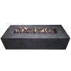 Living Source International Concrete Propane Outdoor Fire Pit Table (Charcoal) 56 inches