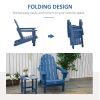 Folding Adirondack Chair, Faux Wood Patio & Fire Pit Chair, Weather Resistant HDPE for Deck, Outside Garden, Porch, Backyard, Blue