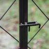 Outsunny 85" Garden Arch Arbor, Metal Arch Trellis with Gate, Garden Archway for Climbing Vines, Wedding Ceremony Decoration, Black