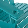 HDPE All-Weather Outdoor Adirondack Chair with Cup Holder, Fire Pit Chair for Backyard, Deck, Lawn, Garden, 330lbs Capacity, Light Blue