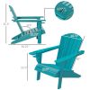 HDPE All-Weather Outdoor Adirondack Chair with Cup Holder, Fire Pit Chair for Backyard, Deck, Lawn, Garden, 330lbs Capacity, Light Blue