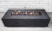 Living Source International Concrete Propane Outdoor Fire Pit Table (Charcoal) 56 inches