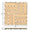 10 Pieces 12 x 12 Inch Acacia Wood Interlocking Check Deck Tiles