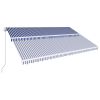 Manual Retractable Awning 196.9"x118.1" Blue and White