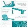 HDPE All-Weather Outdoor Adirondack Chair with Cup Holder, Fire Pit Chair for Backyard, Deck, Lawn, Garden, 330lbs Capacity, Light Blue