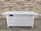 Living Source International 24" H Propane/Natural Gas Outdoor Fire Pit Table with Lid (White)