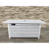 Living Source International Steel Propane/Natural Gas Outdoor Fire Pit Table with Lid (White)
