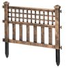 Plastic Outdoor Decor Garden Flower Edger Fence; Border; Set of 4 Panels