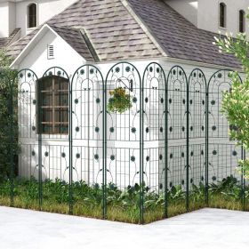 4 Pack 71 x 20 Inches Metal Garden Trellis for Climbing Plants (Color: Green)