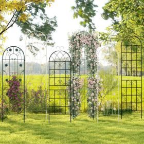 4 Pack 71 x 20 Inches Metal Garden Trellis for Climbing Plants (Color: White)