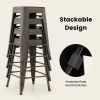 24 Inch Set of 4 Tolix Style Counter Height Barstool Stackable Chair